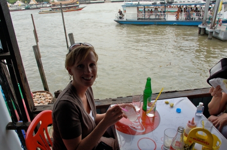 Eating lunch on the river in Bangkok